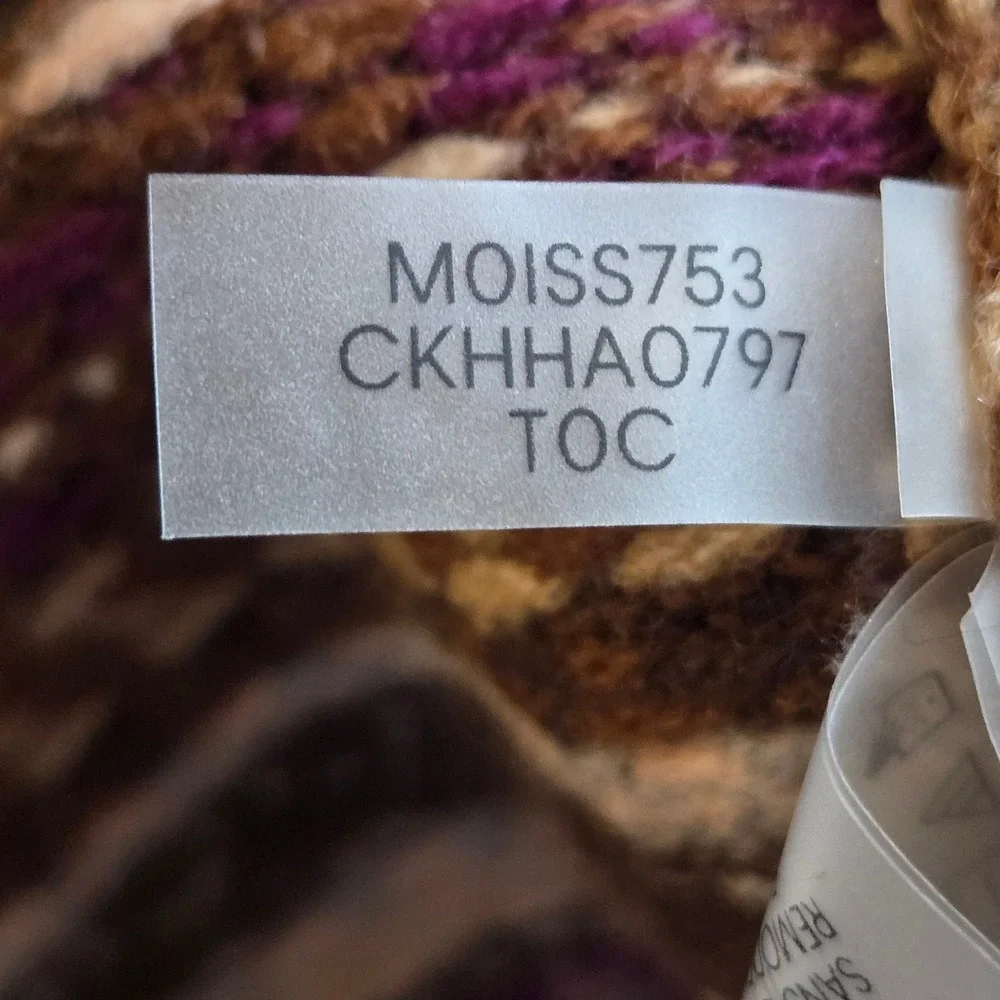 Calvin Klein Fair Isle Long Sleeve‎ Crew Neck Sweater Women's M Brown EUC